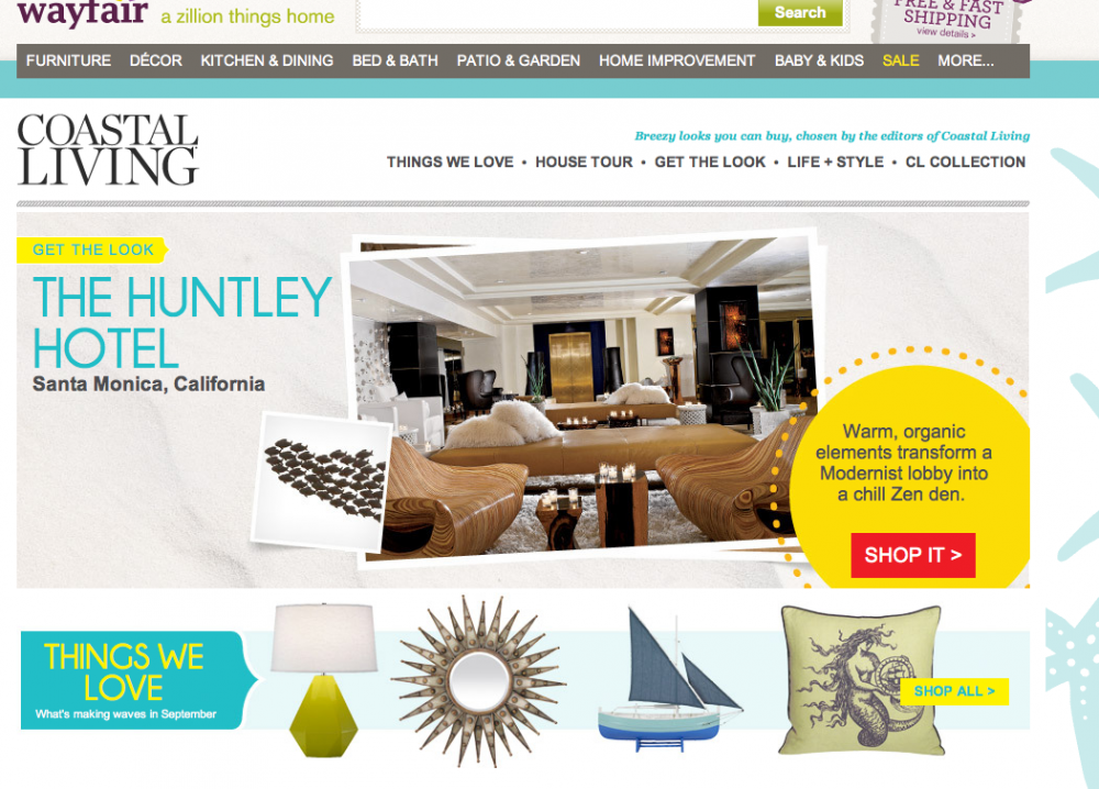 coastal living partners with e retailer wayfair folio